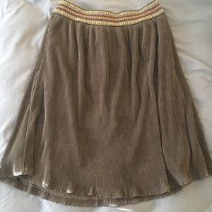 Dark Green Skirt with Beaded Waist Band